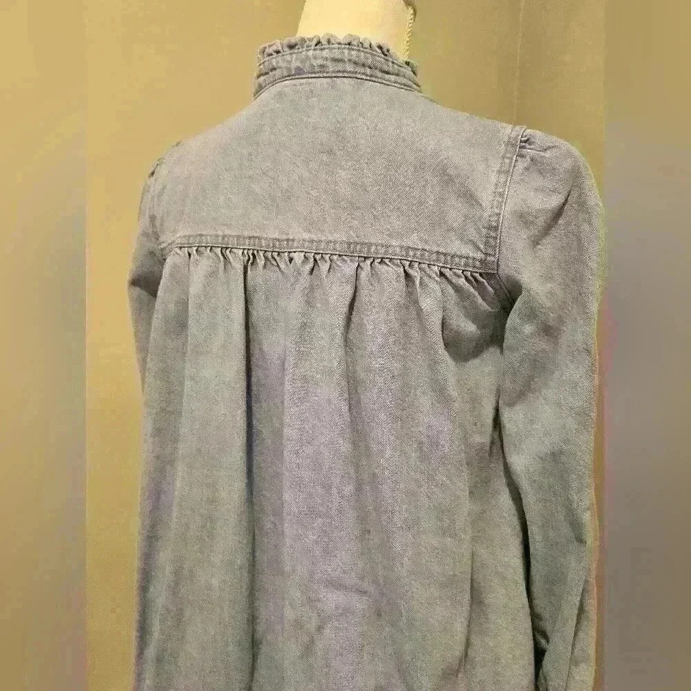 next Girls Vintage Style Button Up Denim Jacket Size 12